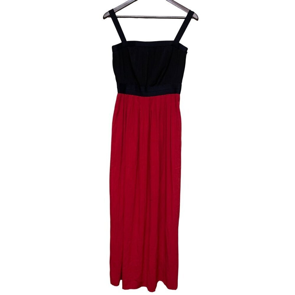 Calvin Klein Women's Sleeveless Red Black Colorblock Midi Formal Size 4